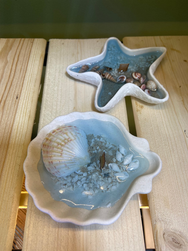 شمع ژله ای صدف و ستاره دریایی