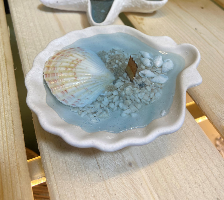 شمع ژله ای صدف و ستاره دریایی